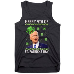 Merry 4th Of St Patricks Day Joe Biden Leprechaun Hat Tank Top