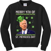 Merry 4th Of St Patricks Day Joe Biden Leprechaun Hat Kids Sweatshirt