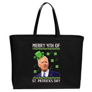 Merry 4th Of St Patricks Day Joe Biden Leprechaun Hat Cotton Canvas Jumbo Tote