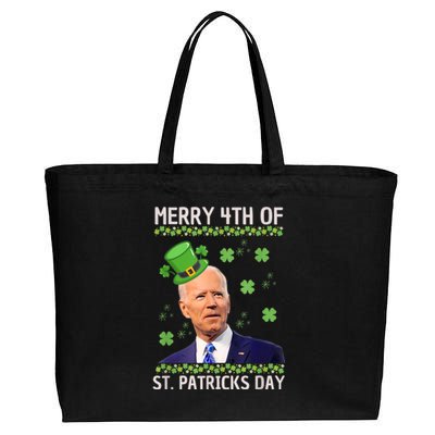 Merry 4th Of St Patricks Day Joe Biden Leprechaun Hat Cotton Canvas Jumbo Tote