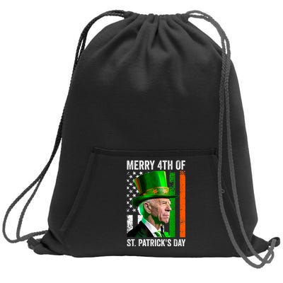 Merry 4th Of St Patricks Day Joe Biden Leprechaun Hat Sweatshirt Cinch Pack Bag