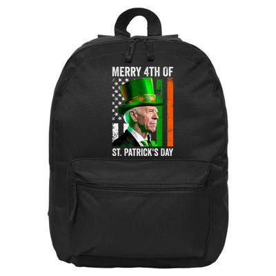 Merry 4th Of St Patricks Day Joe Biden Leprechaun Hat 16 in Basic Backpack