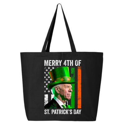 Merry 4th Of St Patricks Day Joe Biden Leprechaun Hat 25L Jumbo Tote