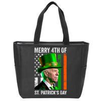 Merry 4th Of St Patricks Day Joe Biden Leprechaun Hat Zip Tote Bag