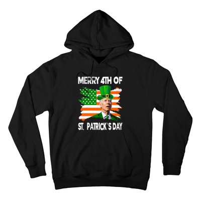 Merry 4th Of St PatrickS Day Funny Joe Biden Leprechaun Hat Hoodie