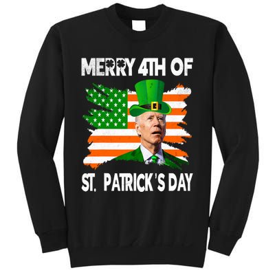 Merry 4th Of St PatrickS Day Funny Joe Biden Leprechaun Hat Sweatshirt