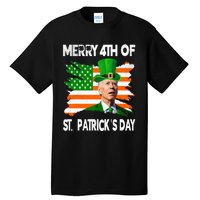 Merry 4th Of St PatrickS Day Funny Joe Biden Leprechaun Hat Tall T-Shirt