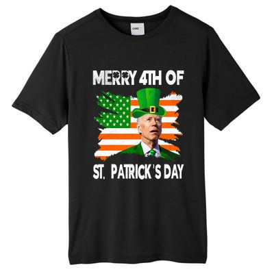 Merry 4th Of St PatrickS Day Funny Joe Biden Leprechaun Hat Tall Fusion ChromaSoft Performance T-Shirt