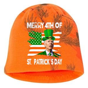 Merry 4th Of St PatrickS Day Funny Joe Biden Leprechaun Hat Kati - Camo Knit Beanie