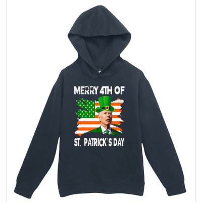 Merry 4th Of St PatrickS Day Funny Joe Biden Leprechaun Hat Urban Pullover Hoodie