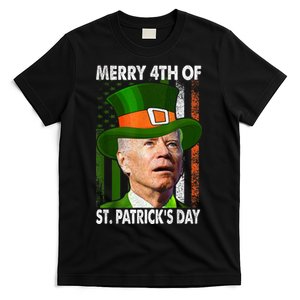 Merry 4th Of St Patricks Day Joe Biden Leprechaun Hat T-Shirt