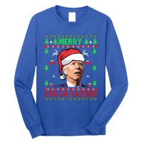 Merry 4th Of Easter Funny Joe Biden Christmas Ugly Gift Long Sleeve Shirt