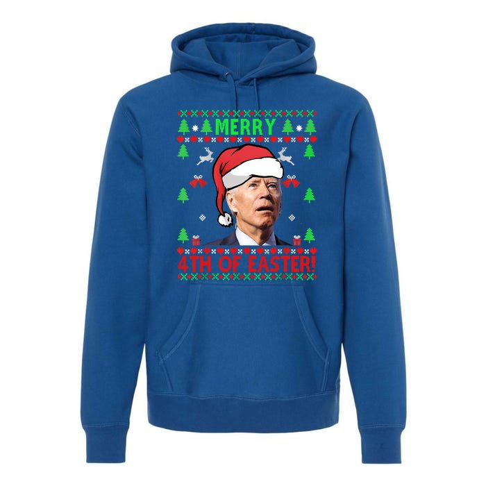 Merry 4th Of Easter Funny Joe Biden Christmas Ugly Gift Premium Hoodie