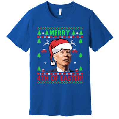 Merry 4th Of Easter Funny Joe Biden Christmas Ugly Gift Premium T-Shirt