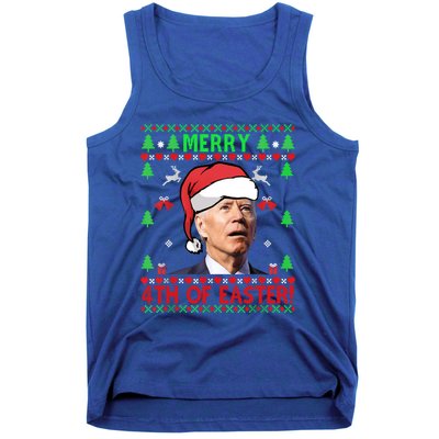 Merry 4th Of Easter Funny Joe Biden Christmas Ugly Gift Tank Top