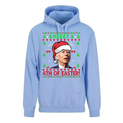 Merry 4th Of Easter Funny Joe Biden Christmas Ugly Gift Unisex Surf Hoodie