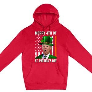 Merry 4th Of St Patrick's Day Joe Biden Leprechaun Hat Premium Pullover Hoodie