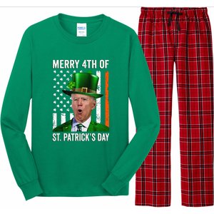 Merry 4th Of St Patrick's Day Joe Biden Leprechaun Hat Long Sleeve Pajama Set