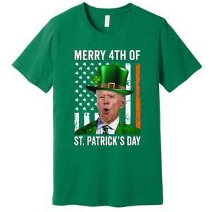 Merry 4th Of St Patrick's Day Joe Biden Leprechaun Hat Premium T-Shirt