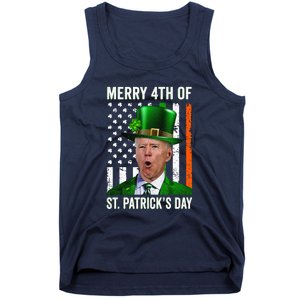 Merry 4th Of St Patrick's Day Joe Biden Leprechaun Hat Tank Top