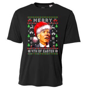 Merry 4th Of Easter Funny Biden Christmas Ugly Sweater Cooling Performance Crew T-Shirt