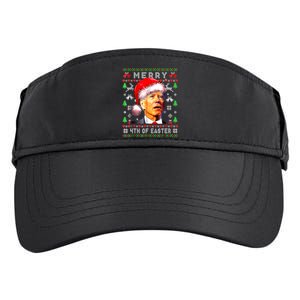 Merry 4th Of Easter Funny Biden Christmas Ugly Sweater Adult Drive Performance Visor