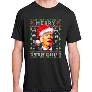 Merry 4th Of Easter Funny Biden Christmas Ugly Sweater Adult ChromaSoft Performance T-Shirt