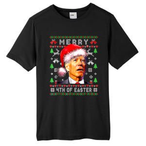 Merry 4th Of Easter Funny Biden Christmas Ugly Sweater Tall Fusion ChromaSoft Performance T-Shirt