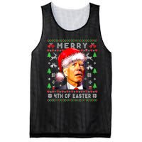 Merry 4th Of Easter Funny Biden Christmas Ugly Sweater Mesh Reversible Basketball Jersey Tank