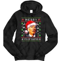 Merry 4th Of Easter Funny Biden Christmas Ugly Sweater Tie Dye Hoodie