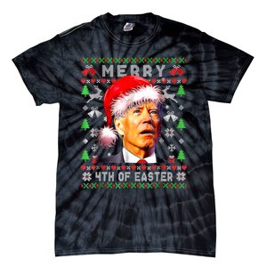 Merry 4th Of Easter Funny Biden Christmas Ugly Sweater Tie-Dye T-Shirt