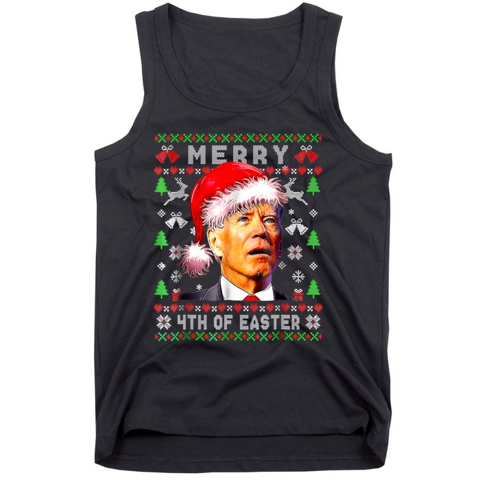 Merry 4th Of Easter Funny Biden Christmas Ugly Sweater Tank Top