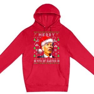 Merry 4th Of Easter Funny Biden Christmas Ugly Sweater Premium Pullover Hoodie