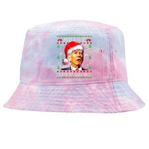 Merry 4th Of Easter Funny Biden Christmas Ugly Sweater Tie-Dyed Bucket Hat