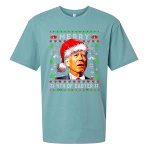 Merry 4th Of Easter Funny Biden Christmas Ugly Sweater Sueded Cloud Jersey T-Shirt