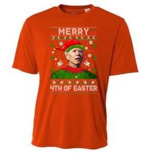 Merry 4th Of Easter Funny Joe Biden Christmas Ugly Gift Cooling Performance Crew T-Shirt