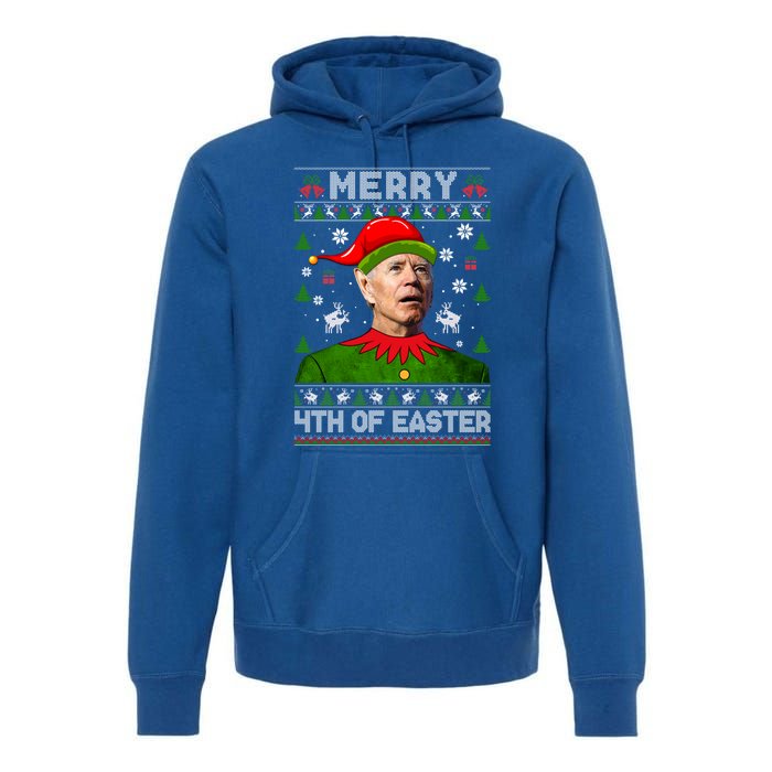 Merry 4th Of Easter Funny Joe Biden Christmas Ugly Gift Premium Hoodie