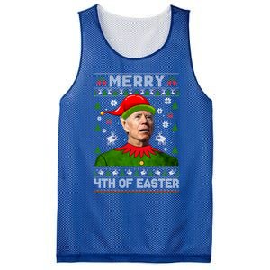 Merry 4th Of Easter Funny Joe Biden Christmas Ugly Gift Mesh Reversible Basketball Jersey Tank