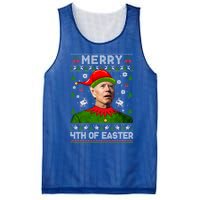 Merry 4th Of Easter Funny Joe Biden Christmas Ugly Gift Mesh Reversible Basketball Jersey Tank