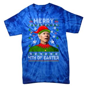 Merry 4th Of Easter Funny Joe Biden Christmas Ugly Gift Tie-Dye T-Shirt