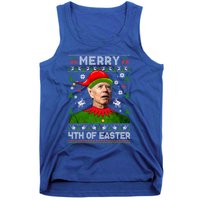 Merry 4th Of Easter Funny Joe Biden Christmas Ugly Gift Tank Top