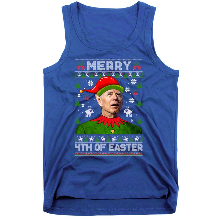 Merry 4th Of Easter Funny Joe Biden Christmas Ugly Gift Tank Top