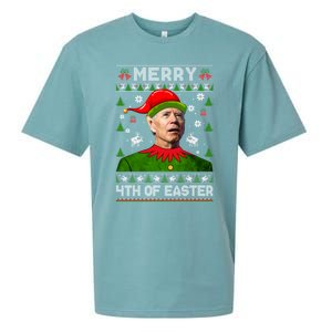 Merry 4th Of Easter Funny Joe Biden Christmas Ugly Gift Sueded Cloud Jersey T-Shirt