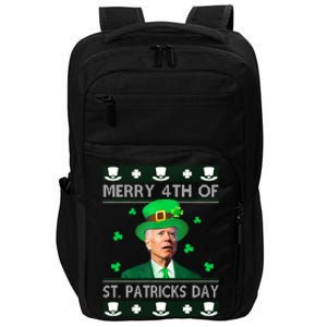 Merry 4th Of St Patrick's Day Funny Confused Joe Biden Impact Tech Backpack