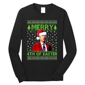 Merry 4th Of Easter Funny Biden Christmas Ugly Sweater Long Sleeve Shirt