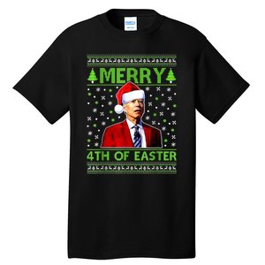 Merry 4th Of Easter Funny Biden Christmas Ugly Sweater Tall T-Shirt