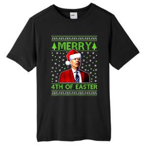 Merry 4th Of Easter Funny Biden Christmas Ugly Sweater Tall Fusion ChromaSoft Performance T-Shirt