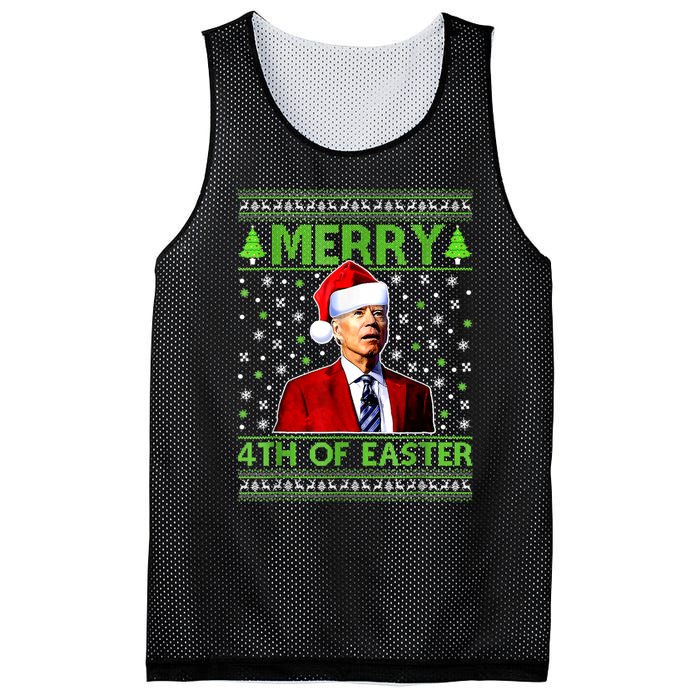 Merry 4th Of Easter Funny Biden Christmas Ugly Sweater Mesh Reversible Basketball Jersey Tank