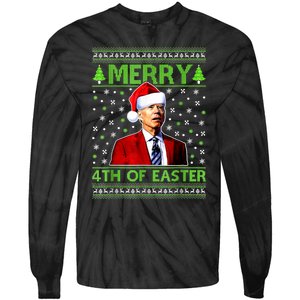 Merry 4th Of Easter Funny Biden Christmas Ugly Sweater Tie-Dye Long Sleeve Shirt