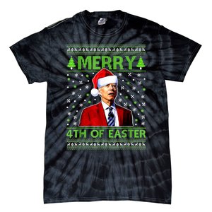 Merry 4th Of Easter Funny Biden Christmas Ugly Sweater Tie-Dye T-Shirt